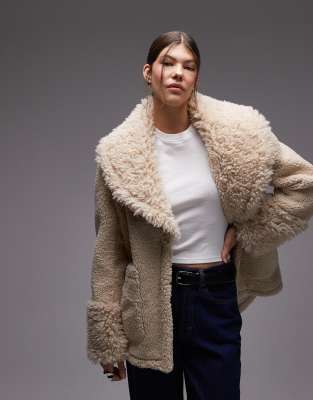 Emory Park Faux Shearling Overcoat In Multi