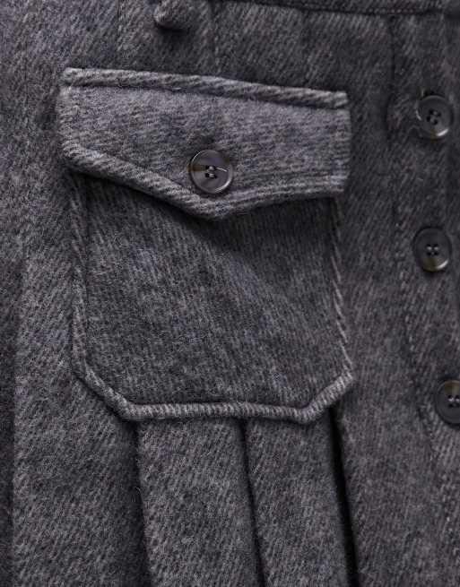 Emory Park felted pocket detail mini skirt in heather gray, 5 of 5