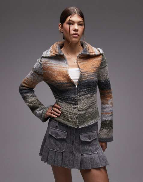 Emory Park felted pocket detail mini skirt in heather grey - view 1