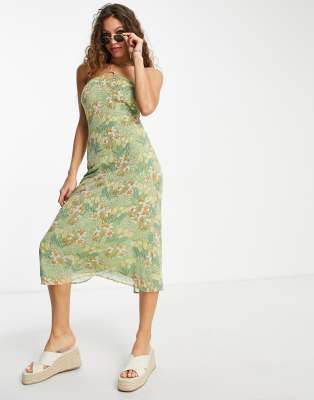 Emory Park Floral Print Halter Midi Dress In Green | ModeSens