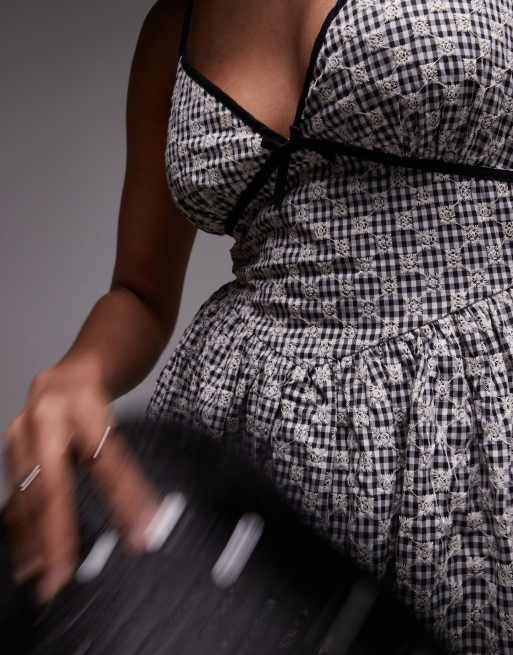 Emory Park gingham halter mini dress in black, 2 of 4