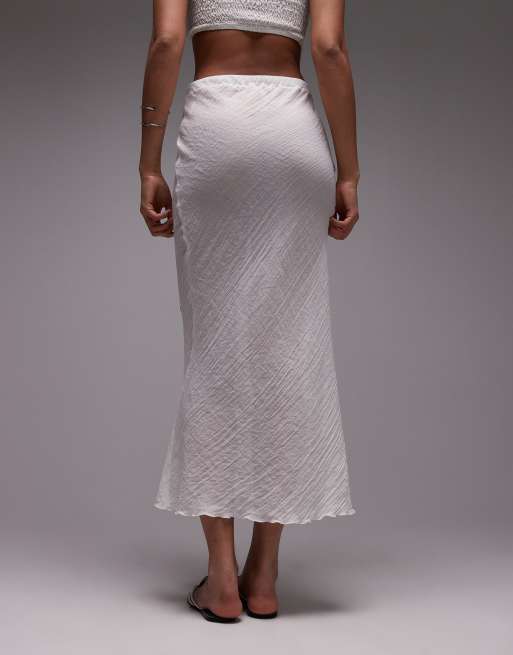 Emory Park - Gonna midi bianca con paillettes applicate in coordinato, 3 di 5