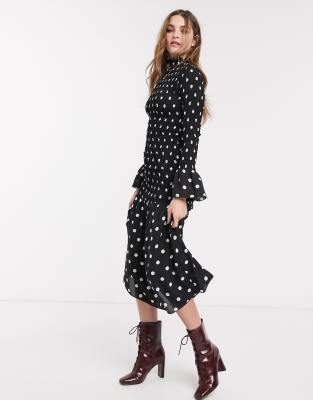 high collar maxi dress