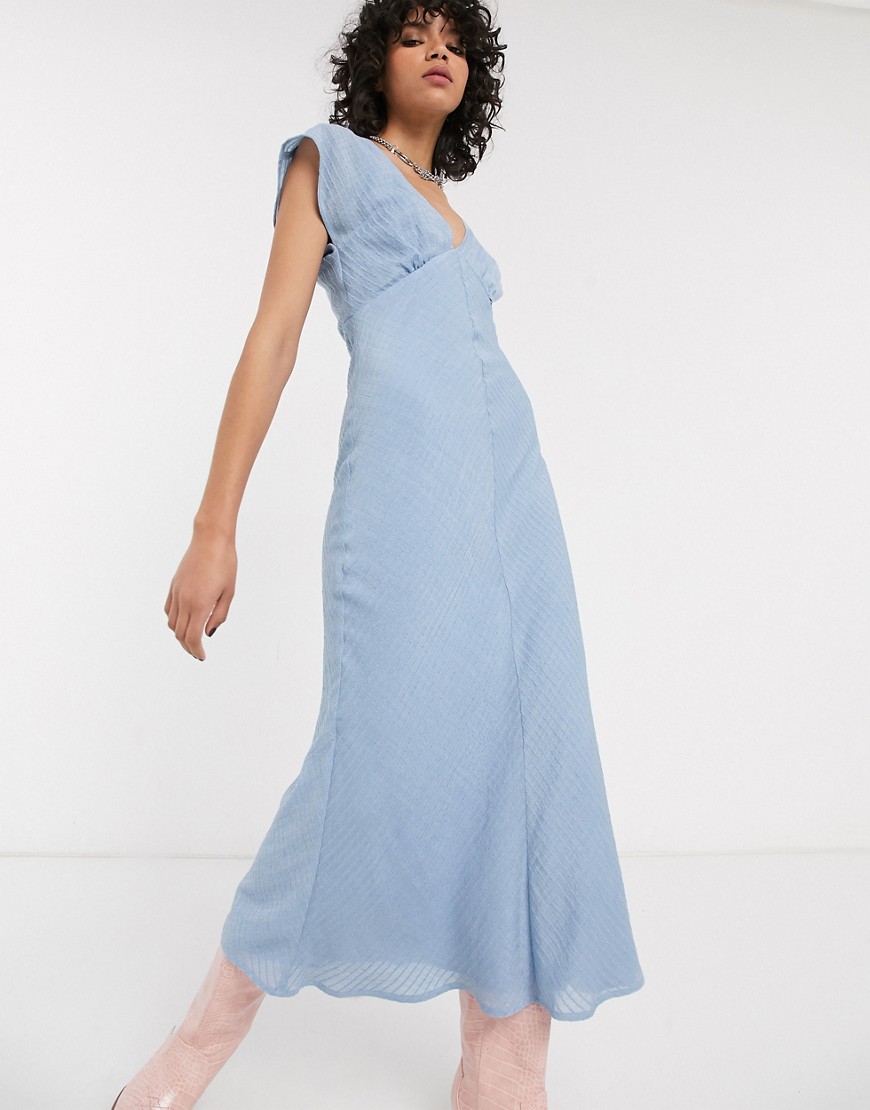Emory Park - Lange jurk met fijne strepen-Blauw
