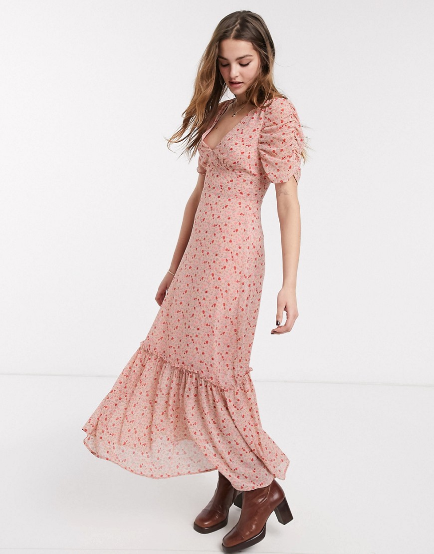 Emory Park - Lange vintage jurk met bloemenprint-Roze
