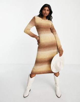 Emory Park ombre knitted maxi dress in tan