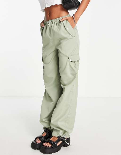 Emory Park - Pantaloni cargo ampi color kaki con fermacorda