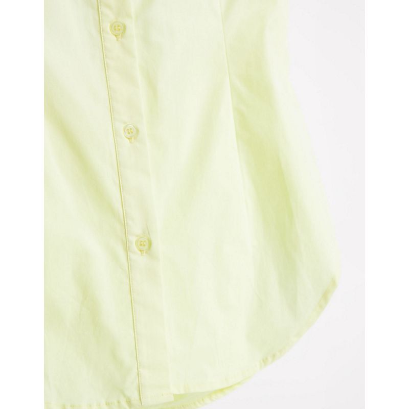Emory Park – Popeline-Hemd mit gewickelter Rückenpartie und Taillenschnürung in Buttermilch-Gelb