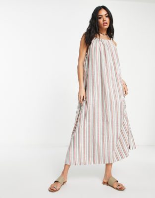 Emory Park - Robe trapèze longueur mollet à rayures en lin ...