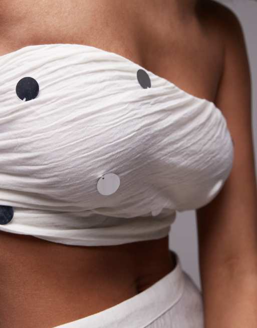 Emory Park sequin applique bandeau top in white - part of a set, 4 of 4