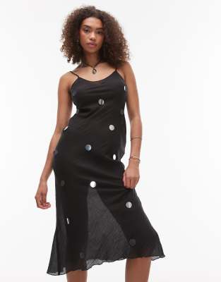 EMORY PARK SEQUIN APPLIQUE CAMI MIDI DRESS 