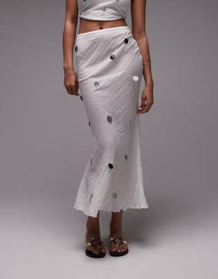 Emory Park Sequin Applique Midi Skirt In White
