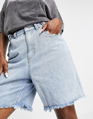 Shorts en jean Emory Park - Short mom décontracté en jean coupe longue - Délavage clair
