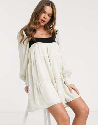 square neck smock dress