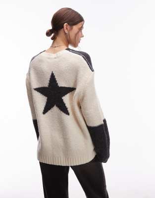 Emory Park Star Intarsia Sweater In Black