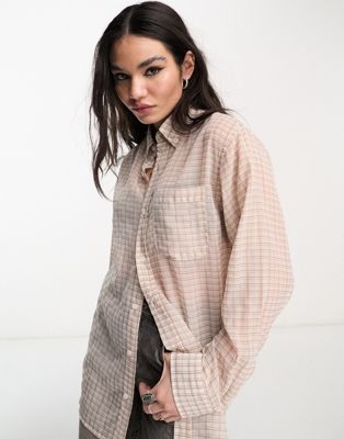 Emory Park textured oversized shirt in beige