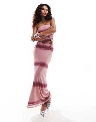 Emory Park tie dye mesh maxi skirt in pink