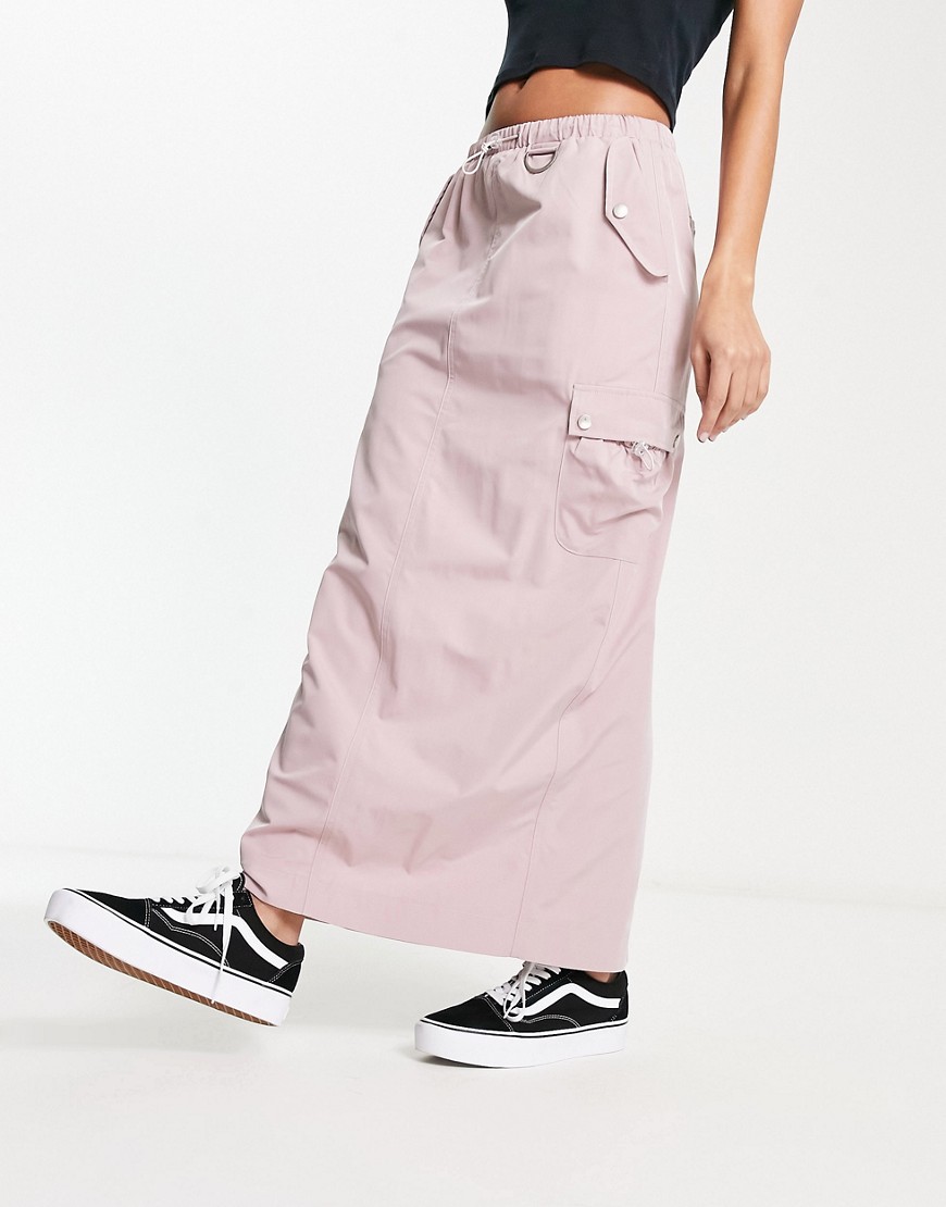 Emory Park toggle detail cargo midi skirt in washed purple
