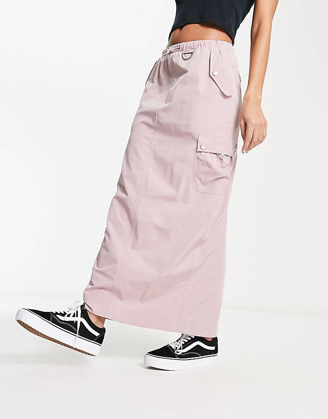 Emory Park - toggle detail cargo midi skirt in washed purple