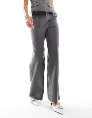 wide leg tailored pants in gray - part of a set