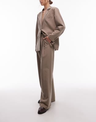 Emory Park Wide Leg Tailored Pants In Neutral