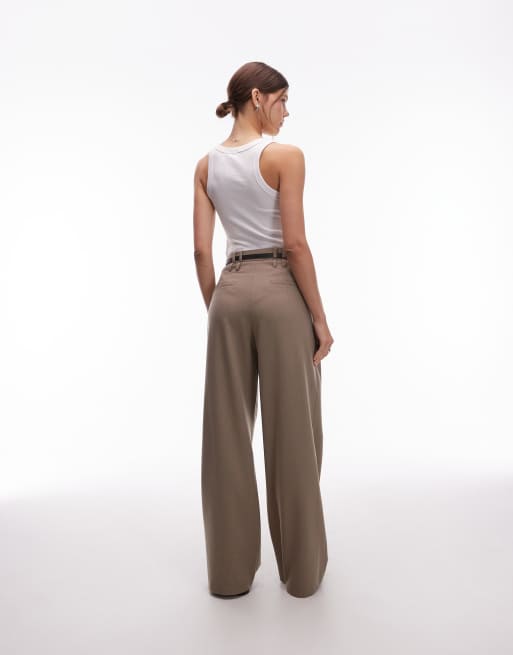 Emory Park wide leg tailored pants in light chestnut (part of a set), 3 of 5