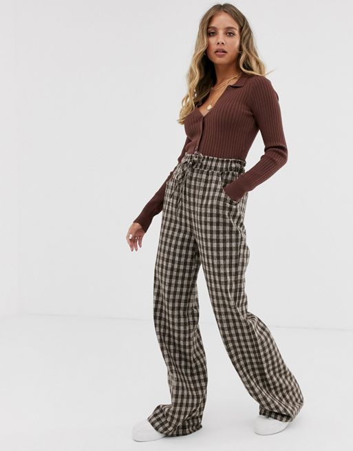 Emory Park wide leg trousers in check | ASOS