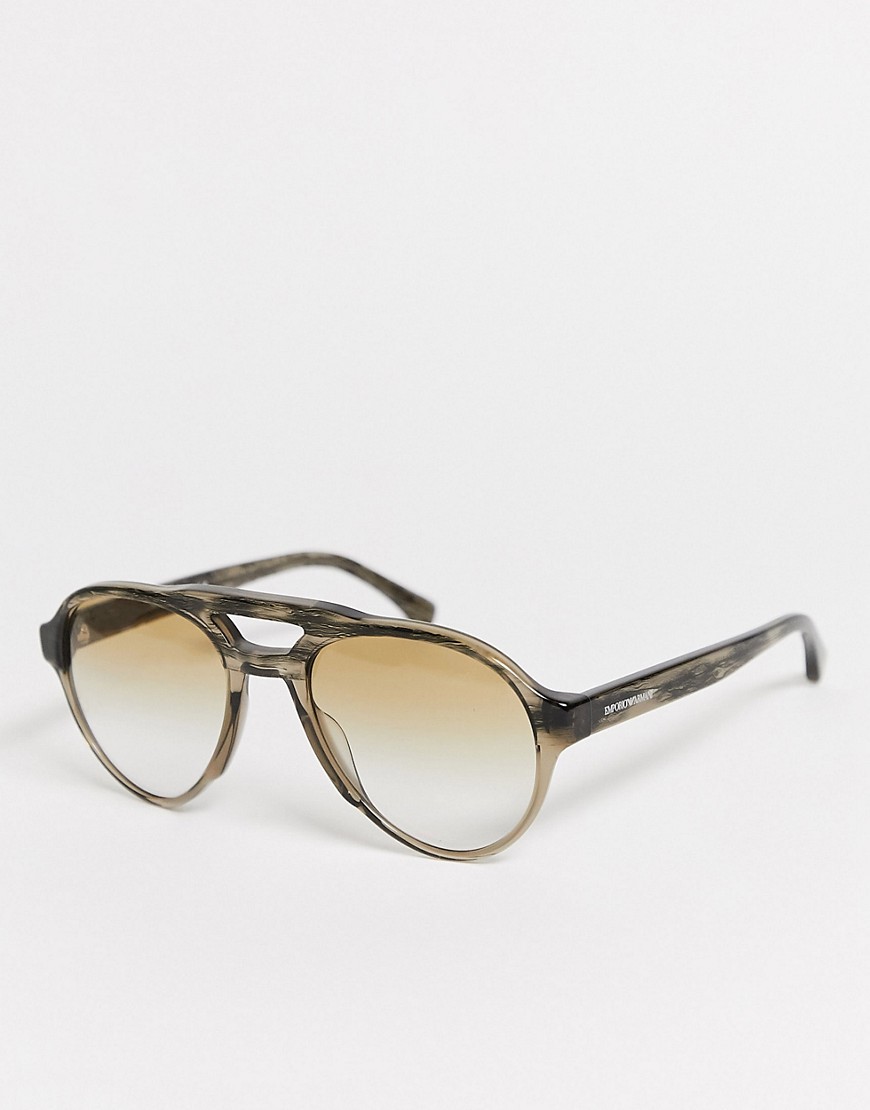 Emporio Armani 0EA4128 double bridge sunglasses-Brown