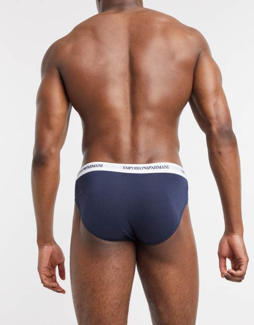 Emporio Armani 2 pack logo briefs in multi, 2 of 4