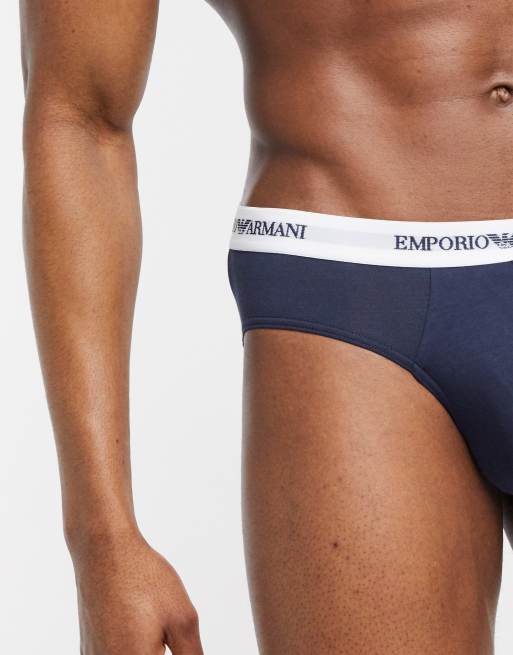 Emporio Armani 2 pack logo briefs in multi, 4 of 4