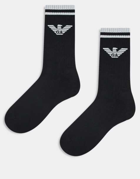 Emporio Armani 3-pack short ankle socks in black - view 1