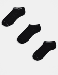 [Emporio Armani] Emporio Armani 3 pack sneaker socks in black S-M Black/black/black