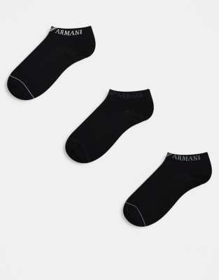 Emporio Armani Emporio Armani 3-pack trainer socks in black