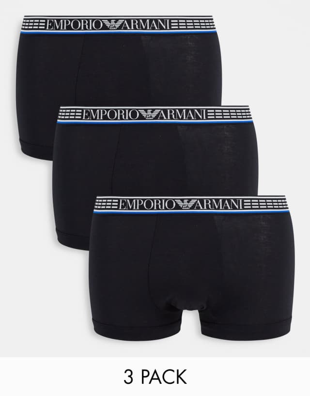 Emporio Armani 3 pack trunk in black