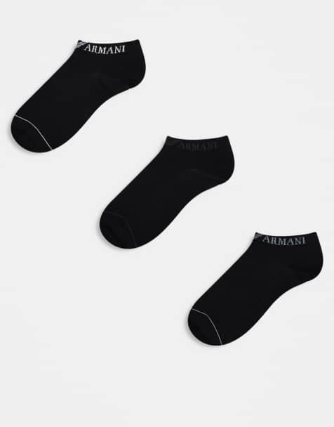 Emporio Armani – 3er-Pack Sneaker-Socken in Schwarz - view 1