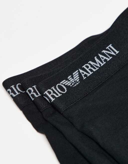 Emporio Armani – 3er-Pack Unterhosen ganz in Schwarz mit Logo, 3 von 3