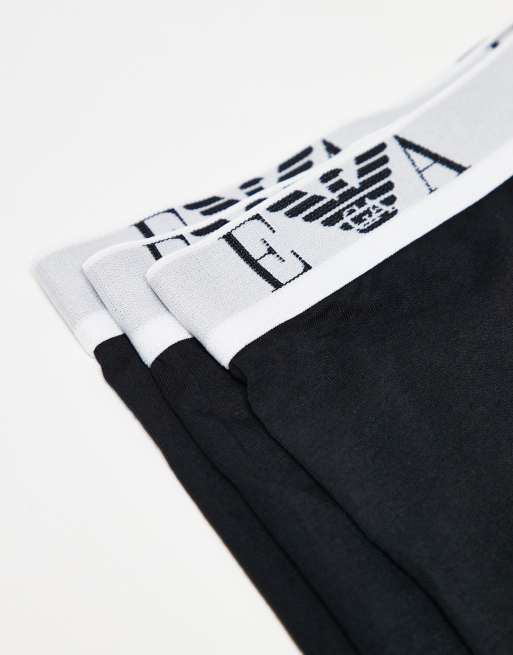 Emporio Armani – 3er-Pack Unterhosen in Schwarz mit Kontrast-Logo, 3 von 3