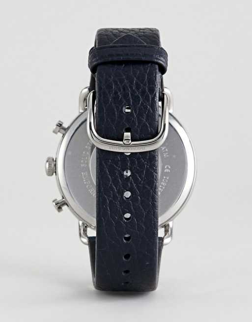 Emporio Armani Leather Watch | 43mm ASOS Navy AR11105 Chronograph In