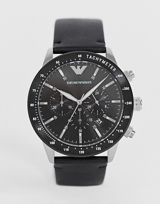 Emporio Armani AR11243 Mario leather watch 43mm