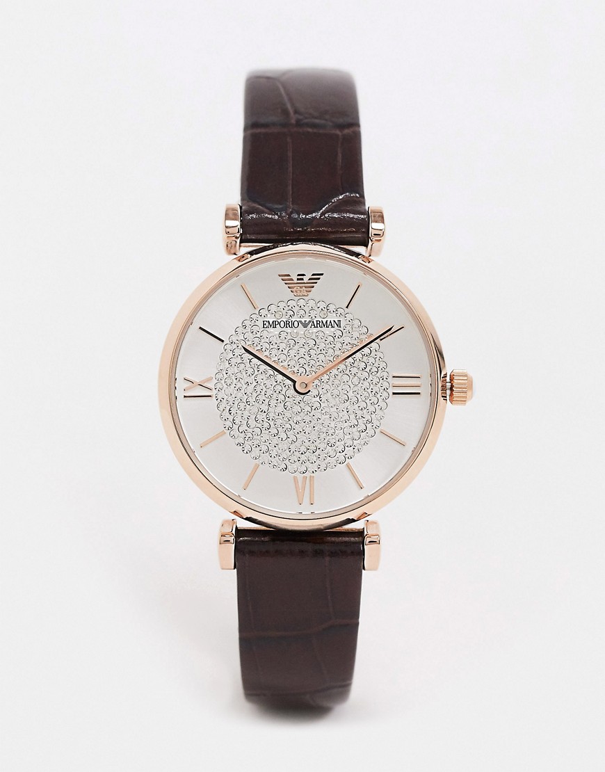 Emporio Armani - AR11269 - Horloge met leren band in bruin