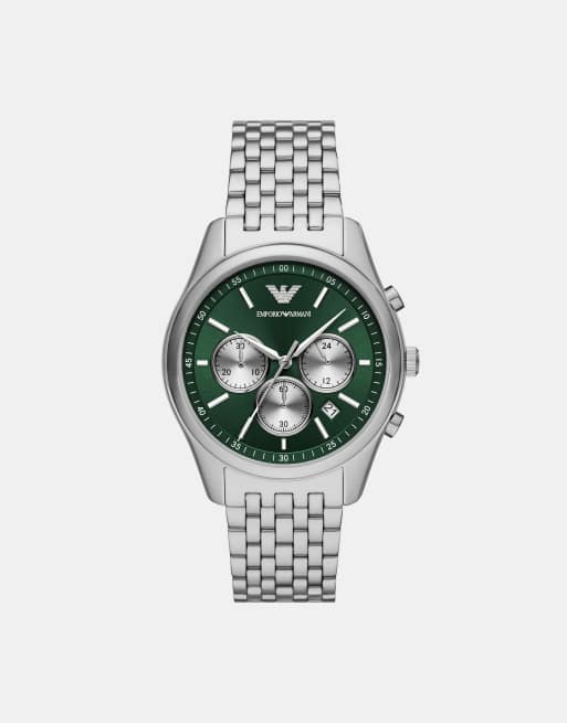 Emporio Armani - AR11581 - Montre chronographe pour homme en acier inoxydable - Argenté