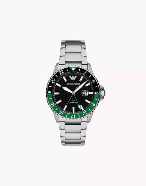 Emporio Armani - AR11589 - World Explorer - Montre pour homme à double fuseau horaire en acier inoxydable - Argenté - view 1