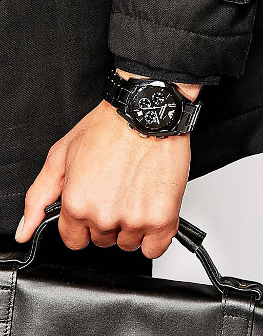 Emporio Armani AR1410 Chronograph Black Ceramic Watch | ASOS