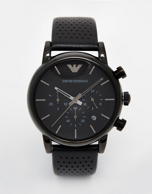 Emporio Armani AR1737 watch in black | ASOS