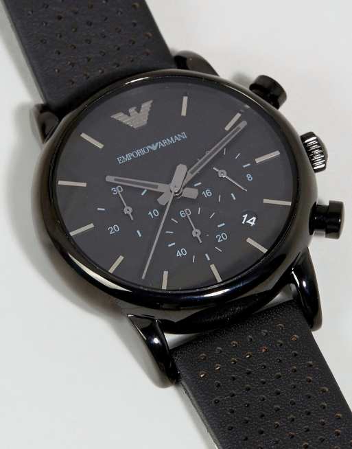 Emporio Armani AR1737 watch in black ASOS