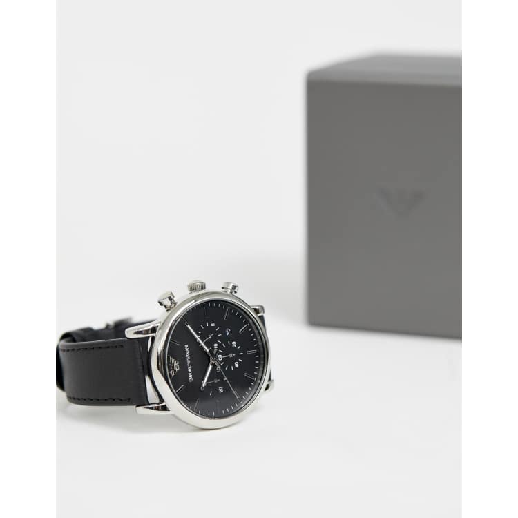 Emporio Armani AR1828 chronograph watch in leather | ASOS