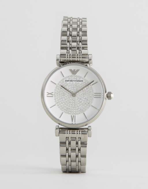 Emporio Armani AR1925 Silver Gianni T Bar Mesh Watch