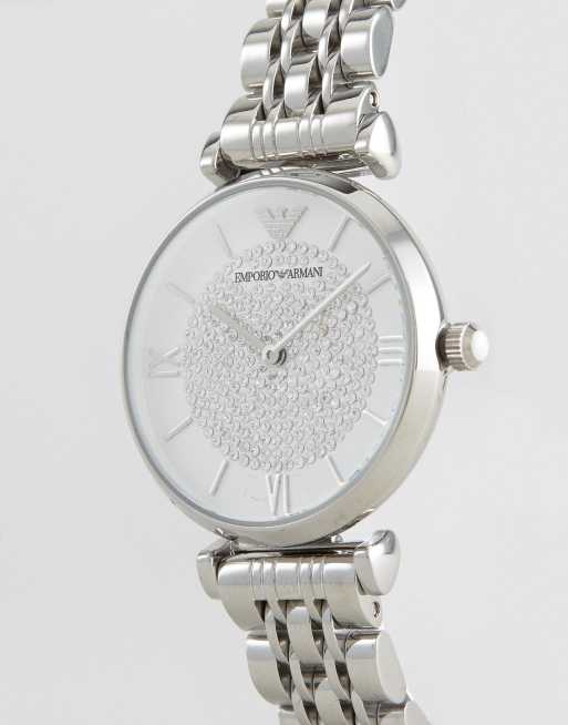 Emporio Armani AR1925 Silver Gianni T Bar Mesh Watch