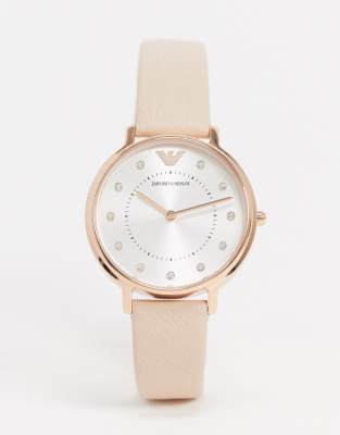 pink armani watch