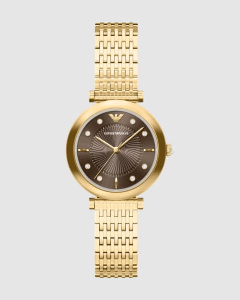 Emporio Armani Archelia three-hand gold-tone stainless steel watch in gold - view 1